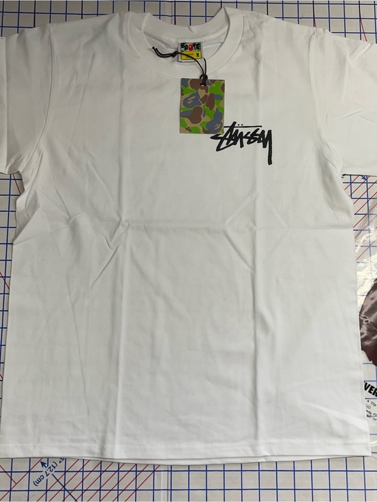 Stussy Other - Stussy White Crewneck Tee with Black Script Logo